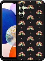 Cazy Hoesje Zwart geschikt voor Samsung Galaxy A14 4G/5G Regenboog Patroon