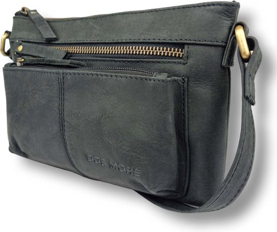 Zwarte leren crossbodytas - zwarte kleine cameratas dames - zwarte schoudertas voor camera - kleine zwarte tas - zachte zwarte portemonnee - België