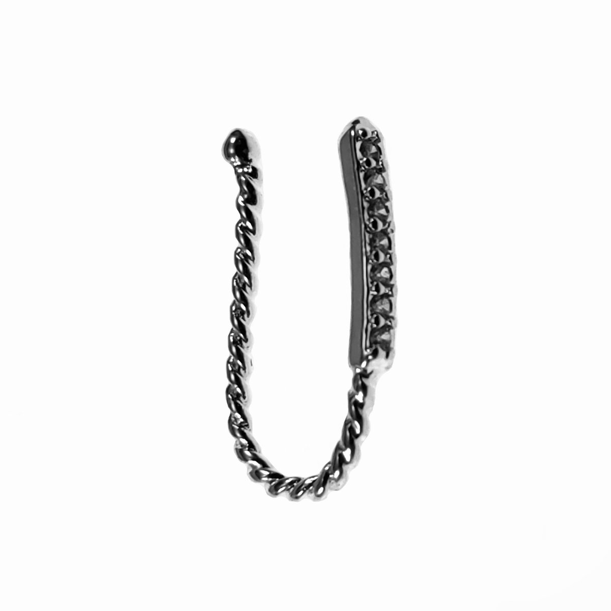 Fake Neuspiercing met Zirkonias - Gedraaide U-vormig – Plated - Nep Neus piercing