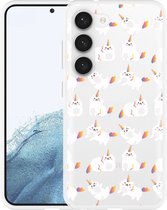 Cazy Hoesje geschikt voor Samsung Galaxy S23 Unicorn Cat