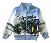 Kinder vest met tractor trekker John Deere full color print | boer | boerderij | Kleur blauw | Maat 146/152 | Supermooi!