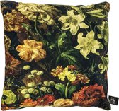 Sierkussen - Velvet Bloemen - Multicolor - 45 Cm X 45 Cm