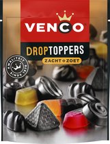 Venco Droptoppers 10 zakken Drop à 215g snoep - Zacht zoet - Zacht snoep - Stazak