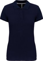 Damespolo korte mouwen met knopen merk Kariban Donkerblauw - 3XL