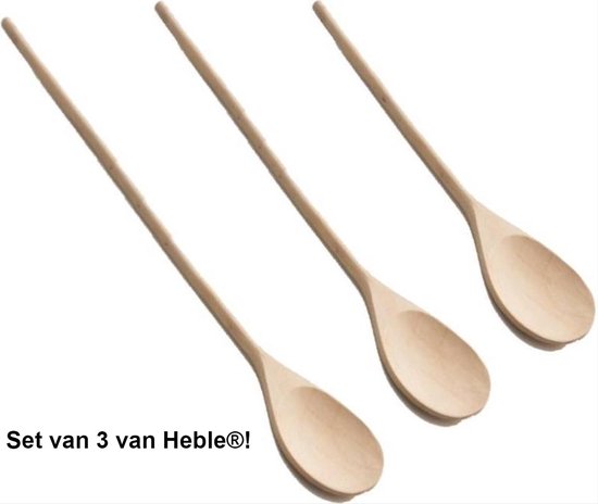 Foto:  3 stuks houten pollepelset keuken koken roeren van heble 