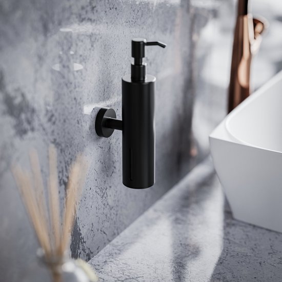 Selotus - Zeeppompje Zwart - Zeepdispenser wandmontage – Stainless Zeeppompje hangend - Hangend - RVS