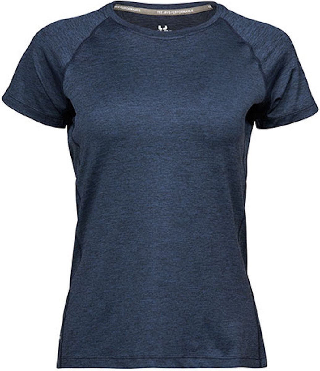 Women's CoolDry Sportshirt met korte mouwen Navy Melange - XXL