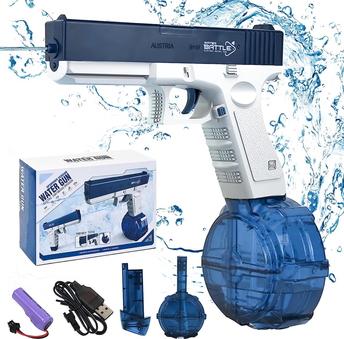 Pistolet à Eau Électrique FORMIZON - Recharge USB Pour Plage Et Piscine