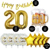 20 Jaar Verjaardag Cijfer ballon Mannen Bier - Feestpakket Snoes Ballonnen Cheers & Beers - Herman