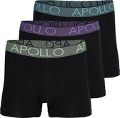 Apollo - Boxershort heren - Zwart - Maat S - Heren boxershort - Boxershort multipack - Heren boxershort pack - Ondergoed Heren - 3-Pack