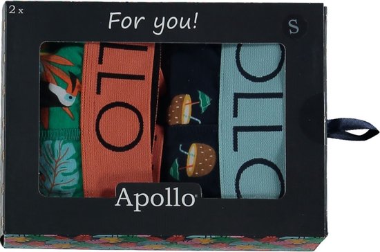 Apollo - Giftbox boxershorts heren - Tropical - Maat L - Giftbox mannen - Verjaardagscadeau - Cadeaudoos