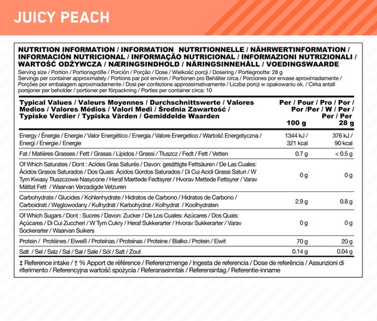 Optimum Nutrition Clear Protein - Juicy Peach - Vegan Proteine Poeder - 100% Plantaardig Eiwit Isolaat - 10 doseringen (280 gram) — afbeelding 5