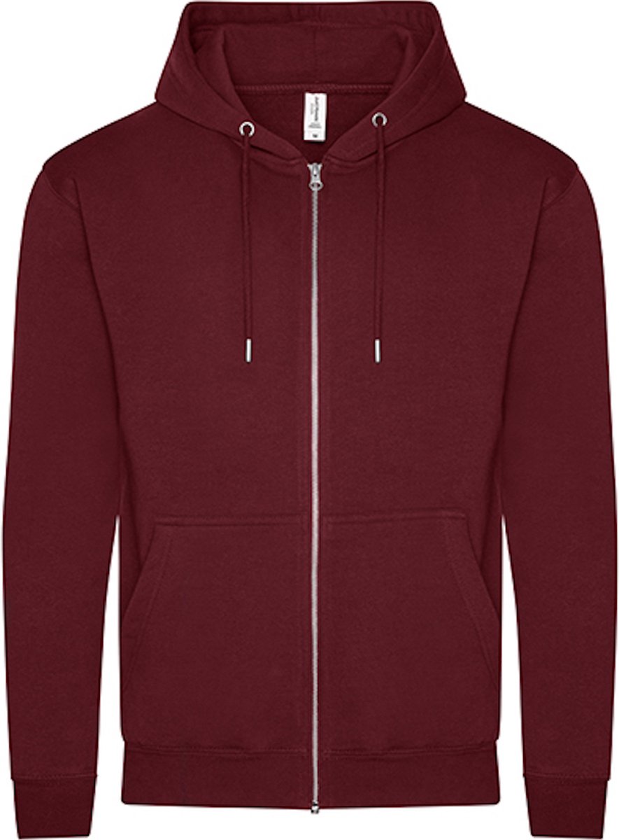 Organic Hoodie met rits en capuchon Burgundy Rood