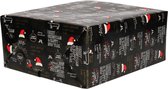 1x Rollen Kerst kadopapier print zwart 2,5 x 0,7 meter op rol 70 grams - Luxe papier kwaliteit cadeaupapier/inpakpapier - Kerstmis