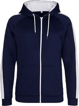 Sports Polyester Zipped Hoodie met capuchon Navy - L