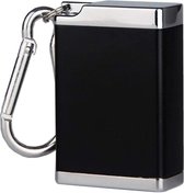 Porte-clés cendrier portable - Cendrier de poche - Mini cendrier - Cendrier portable en métal - Cendrier de voyage de poche Zwart avec couvercle