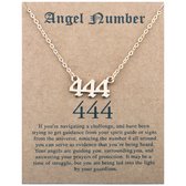 444 Engelen Getal Ketting Goudkleurig - Cadeau Ketting met Engelen Nummer - Pax Amare