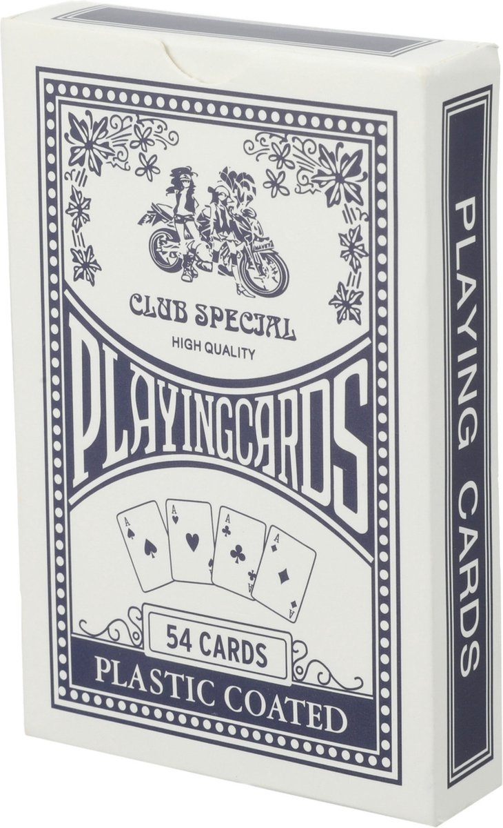 Cepewa Speelkaarten blauw - pakje 54 stuks - kaartspel - Poker/bridge - 6.5 x 9 cm