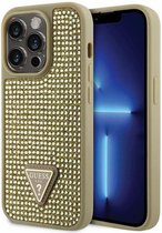 Coque Arrière Guess Rhinestones Triangle Logo - Apple iPhone 14 Pro (6.1") - Or