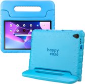 HappyCase Kinder Tablethoes Geschikt voor Lenovo Tab M10 Plus/FHD Plus | Kindvriendelijke Hoes | Beschemhoes | Kinderhoes | met Handvat en Standaard | Blauw