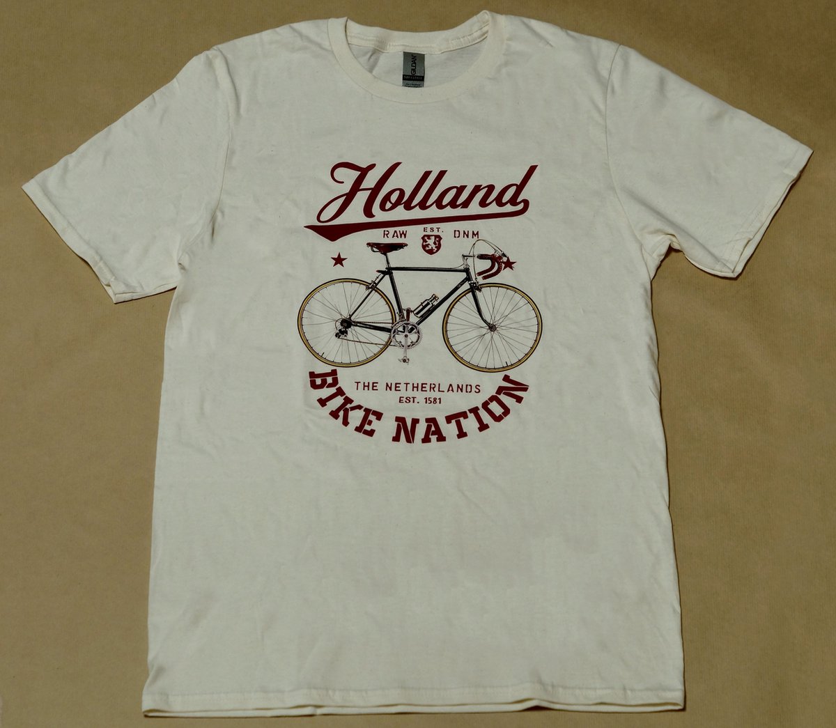 T-shirt crème Holland bike nation heren