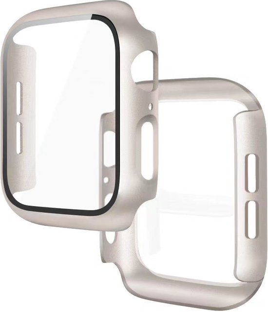 Starlight Apple Watch hoesje met screenprotector, twee delen.
