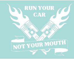 Auto raam sticker - tekst run your car - bumper - auto striping - tuning stickers - funny - grappig -
