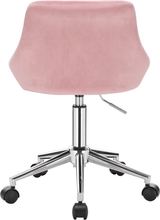 Bureaustoel PRINCESS Fluweel Pastelroze