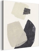 Décoration murale Métal - Aluminium Peinture Industrielle - Abstraite - Formes - Pastel - Zwart - 20x20 cm - Dibond - Photo sur aluminium - Décoration murale industrielle - Pour le salon/chambre