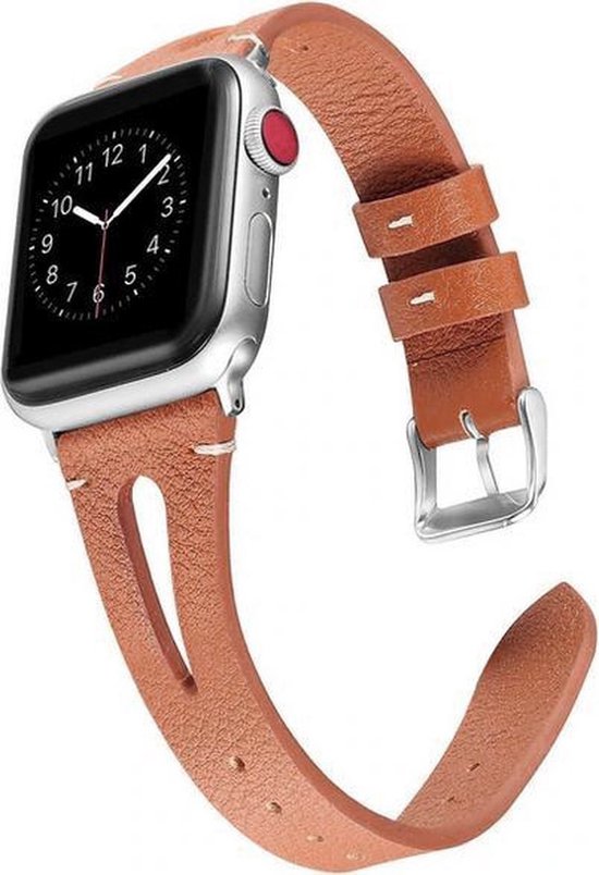 Fungus - Smartwatch bandje - Geschikt voor Apple Watch 38 / 40 / 41 mm - Series 1 2 3 4 5 6 7 8 9 SE iWatch - PU leer - Split - Bruin