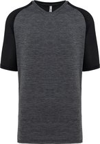T-shirt de padel bicolore homme manches courtes ' Proact' Noir/Gris Foncé - 3XL