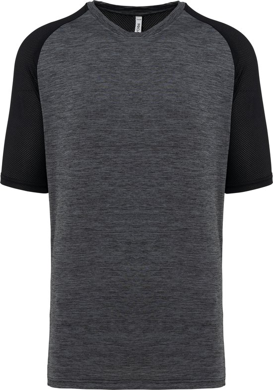 T-shirt de padel bicolore homme manches courtes ' Proact' Noir/Gris Foncé - 3XL