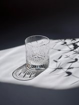 Handgemaakt kristallen whiskyglas LIJN met handgeslepen motiev