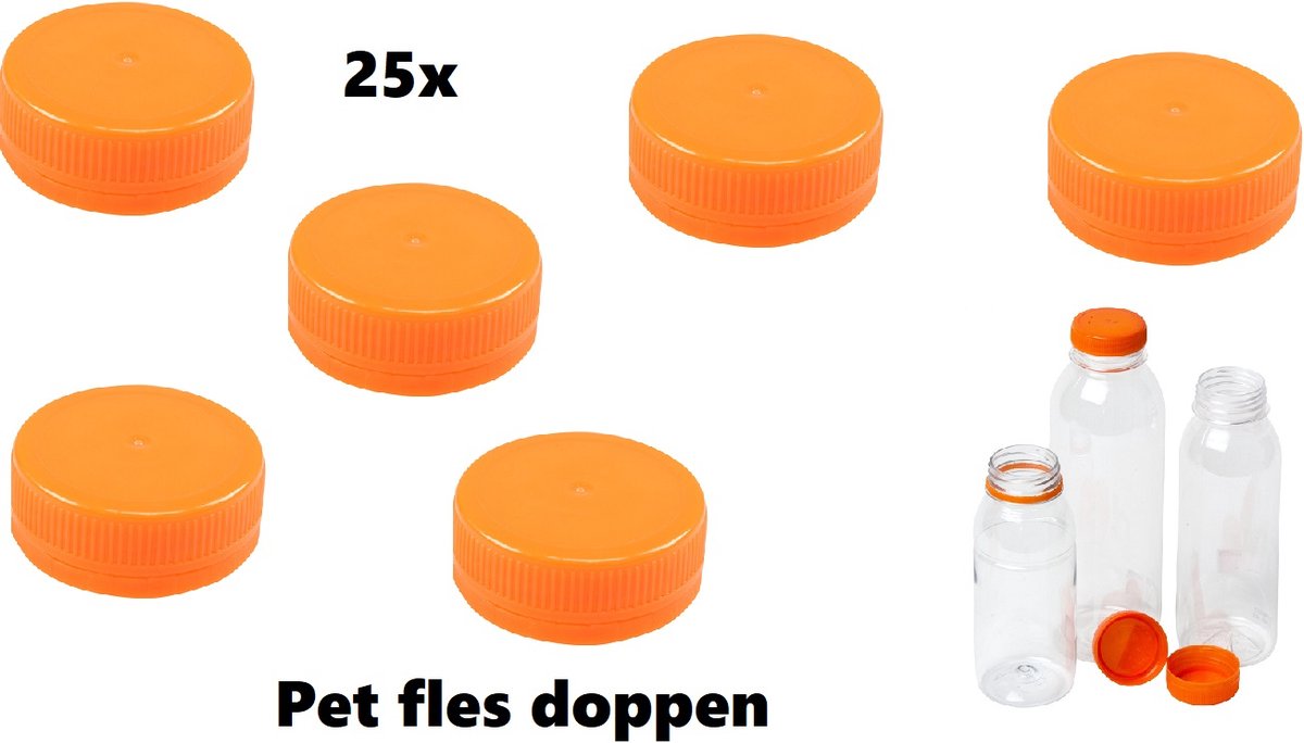 25x Oranje dop voor PET flesje - jus d orange drink fles vruchten sap limonade drank
