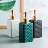 Luxe keramische Lotion- & zeepdispensers - Drie kleuren aanrecht zeeppomp - Wit- Zwart- Turquoise