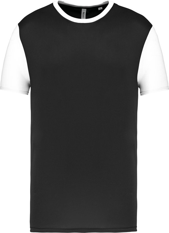 Tweekleurig herenshirt jersey met korte mouwen 'Proact' Black/White - XL