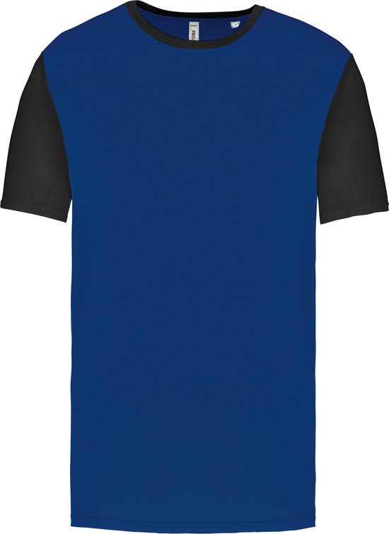 Chemise homme bicolore jersey manches courtes ' Proact ' Blue Royal / Noir - 3XL