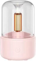AMICI Cosmetics Aroma Diffuser Pink. Etherische Olie Verstuiver - Luchtbevochtiger - Industrieel design - Difuser lamp - Difuser met lamp - Sfeervolle LED verlichting - upbreathing Aromadiffuser - Ultrasoon - Vernevelaar - Geur verspreider