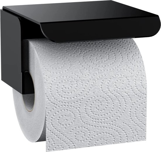 Porte-rouleau WC Zwart Sans perçage Porte-rouleau Inox avec