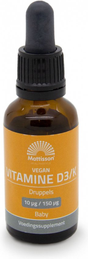 Mattisson - Vegan Vitamine D3 / Vitamine K Baby - 10mcg / 150mcg - Voedingssupplement - 25ml