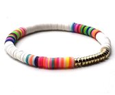 Sorprese armband - Boho - armband dames - wit/regenboog - elastisch - cadeau - Model K
