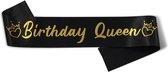 Birthday Queen sjerp zwart met goud - sjerp - verjaardag - birthday queen - sarah