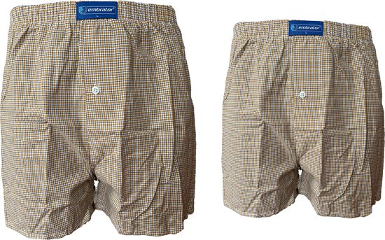 Embrator 2-pack mannen Boxershort geweven katoen okergeel maat 3XL