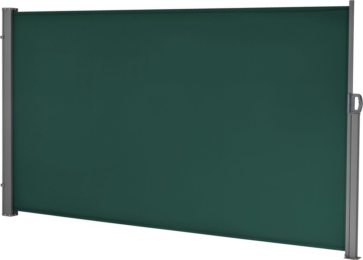 Windscherm Liana - Uitschuifbare Zijluifel - 300x160 cm - Donkergroen - Staal en Stof