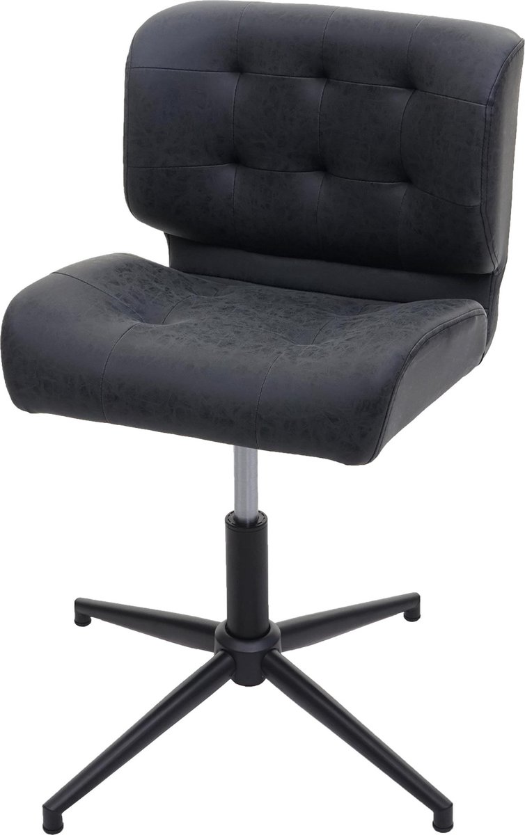 MCW Bureaustoel MCW-H42, bureaustoel draaibaar, in hoogte verstelbaar ~ kunstleer vintage donkergrijs, zwart onderstel