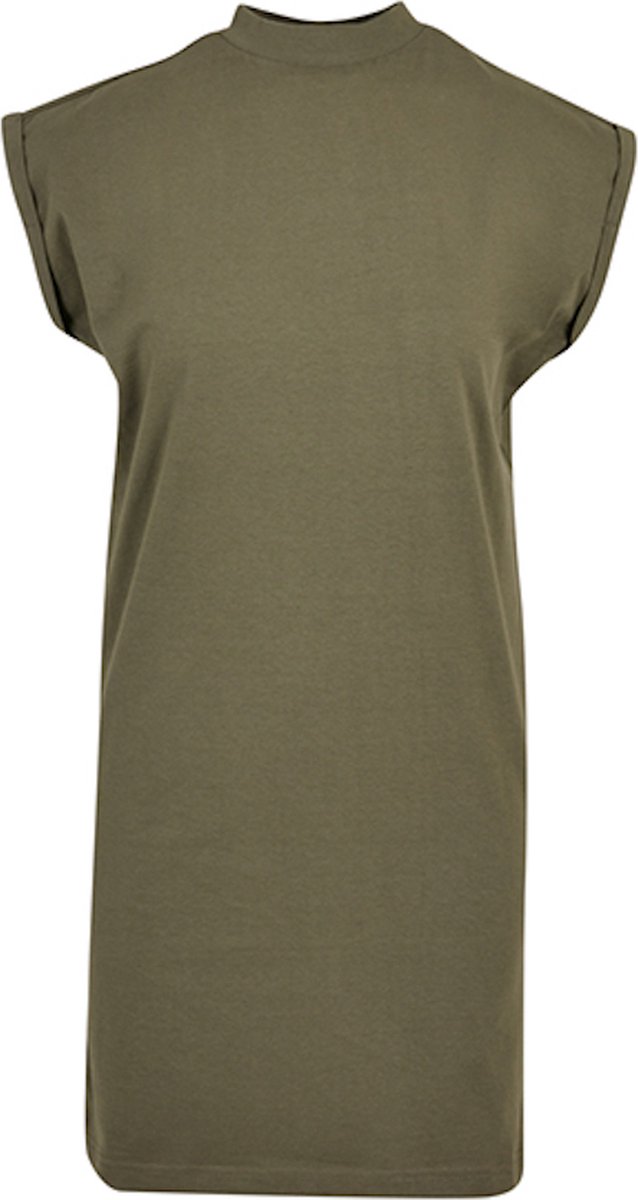Build Your Brand - Turtle Extended Korte Dames T-Shirt Jurk - Olive maat M