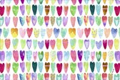 Vier Placemats Regenboog hartjes - Anti slip placemat met hartjes