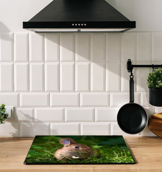 Inductiebeschermer - Konijntje - 81x52 cm - Inductiebeschermer - Inductie Afdekplaat Kookplaat - Inductie Mat - Anti-Slip - Keuken Decoratie - Keuken Accessoires
