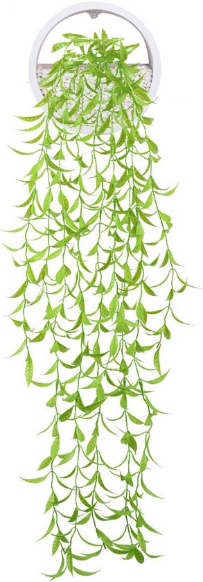 Cgoods Wanddecoratie - kunstplant - muurdecoratie - hangplant - plantenpot - wit slingers