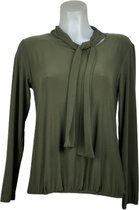Angelle Milan – Travelkleding voor dames – Army blouse met Koord – Ademend – Kreukvrij – Duurzame Jurk - In 5 maten - Maat S